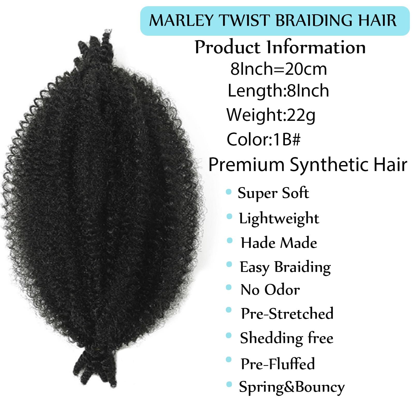Miyamarch Marley Twist 8 pulgadas con hebras separadas para trenzado suave