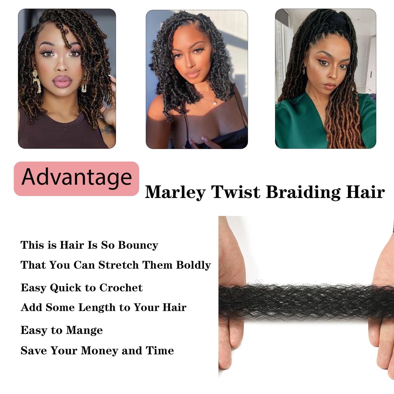 Miyamarch Springy Afro Twist acabado brillante y fácil de peinar