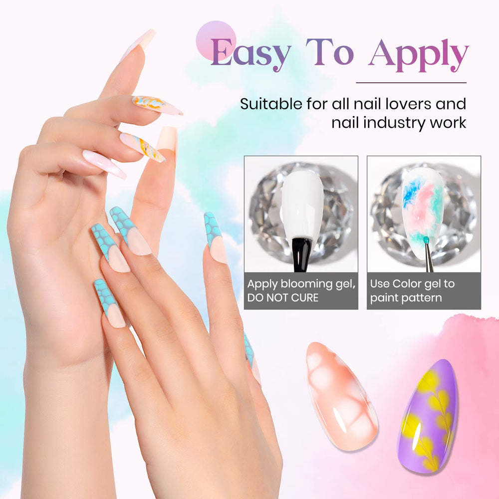 MIZHSE Blooming Gel Unas: dibuja patrones con pincel para resultados delicados.