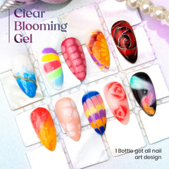 MIZHSE Blooming Gel Unas: efecto marmol con mezcla de colores.