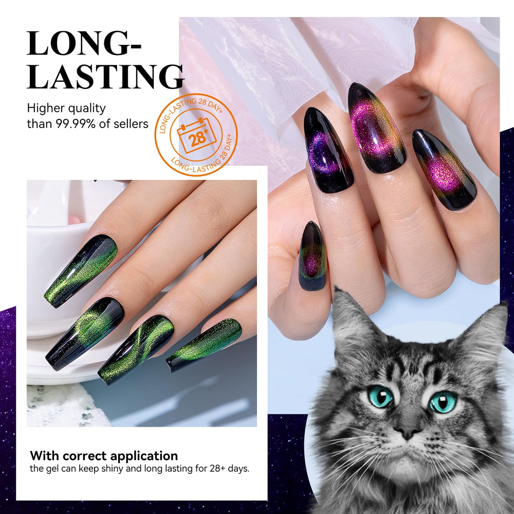 MIZHSE efecto camaleón y galaxia en gel cat-eye