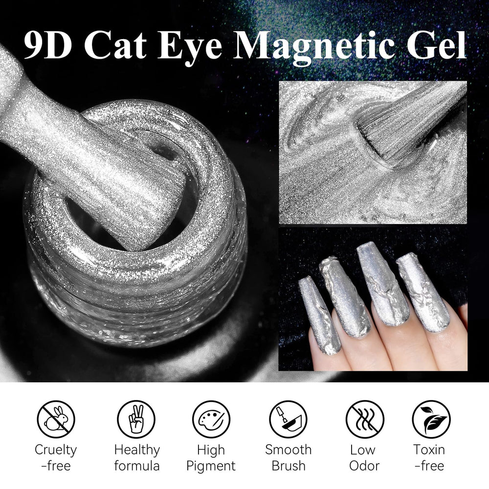 MIZHSE efecto galaxia holográfica en uñas, brillo cambiante.
