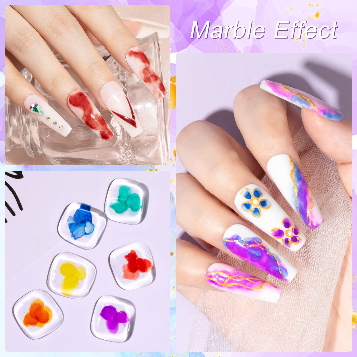 MIZHSE Efecto marmol con flores para un aspecto natural.