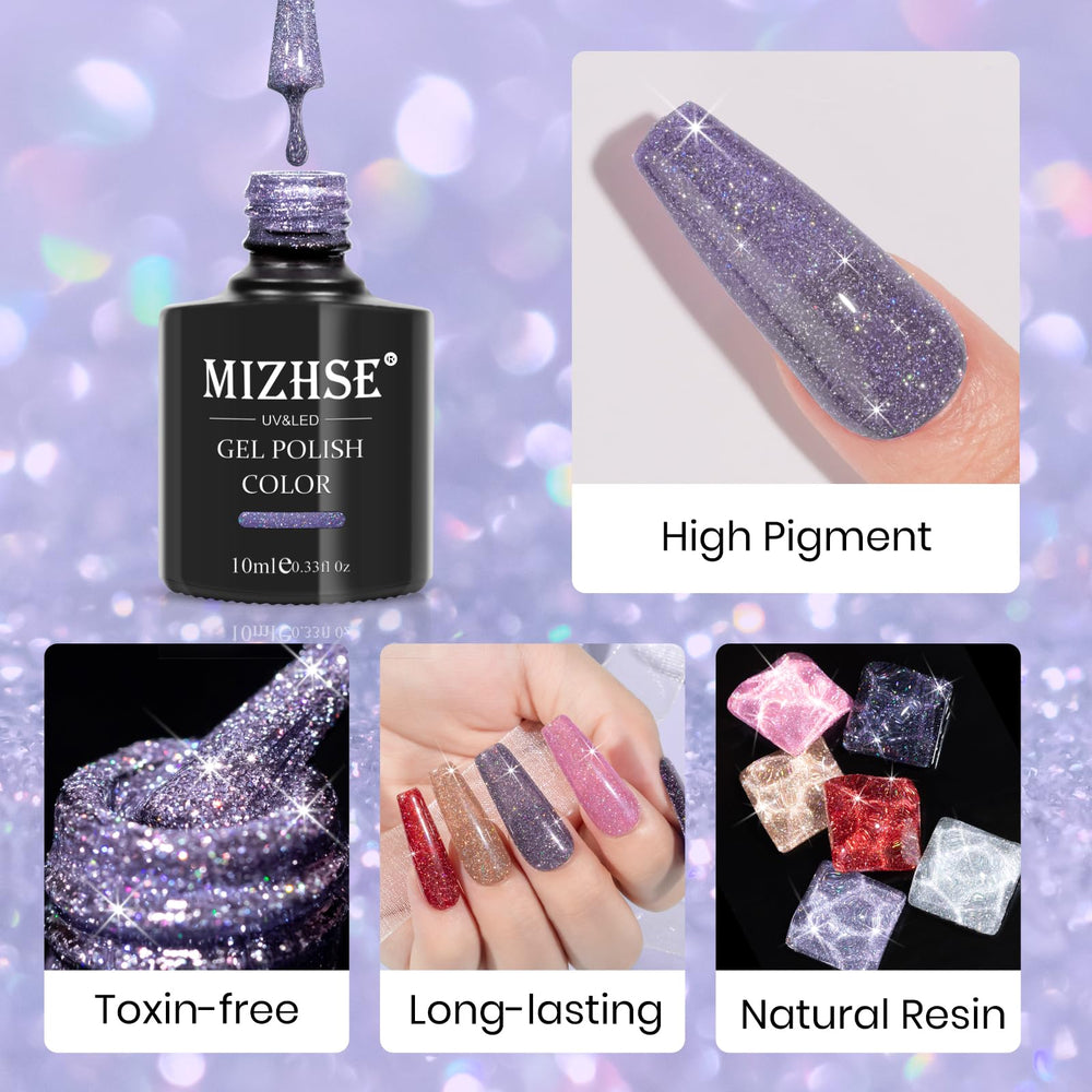 Esmalte gel rosa vibrante de MIZHSE, ideal para looks coloridos.
