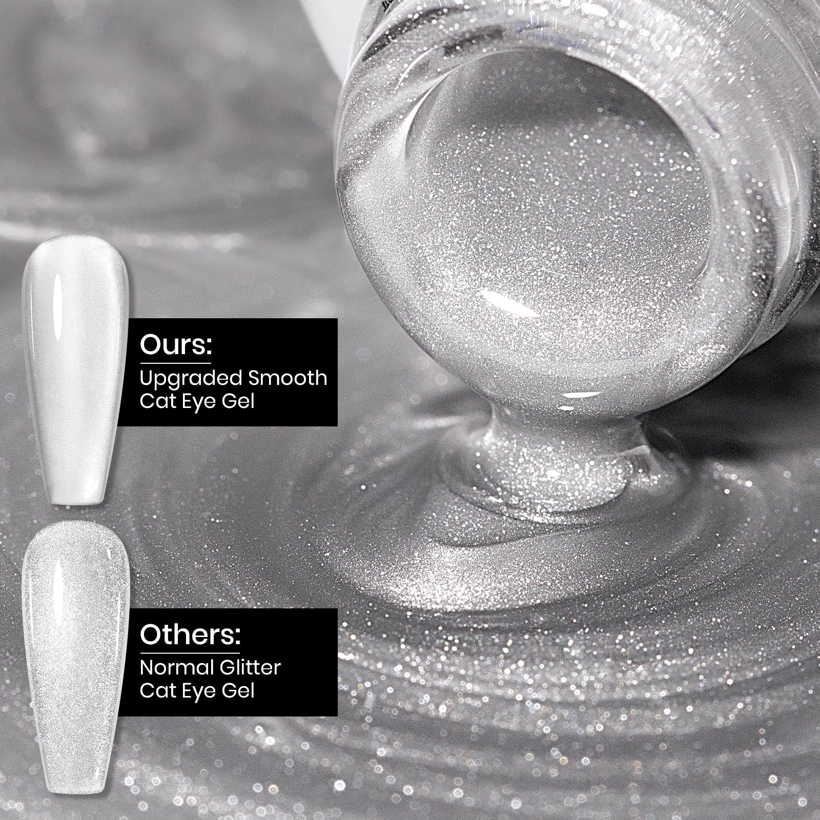 MIZHSE efecto ojo de gato en uñas, ideal para looks nocturnos.
