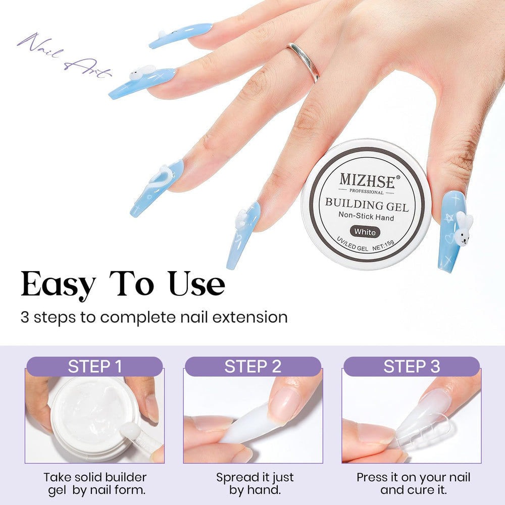 MIZHSE extensiones de uñas para un look profesional en casa.