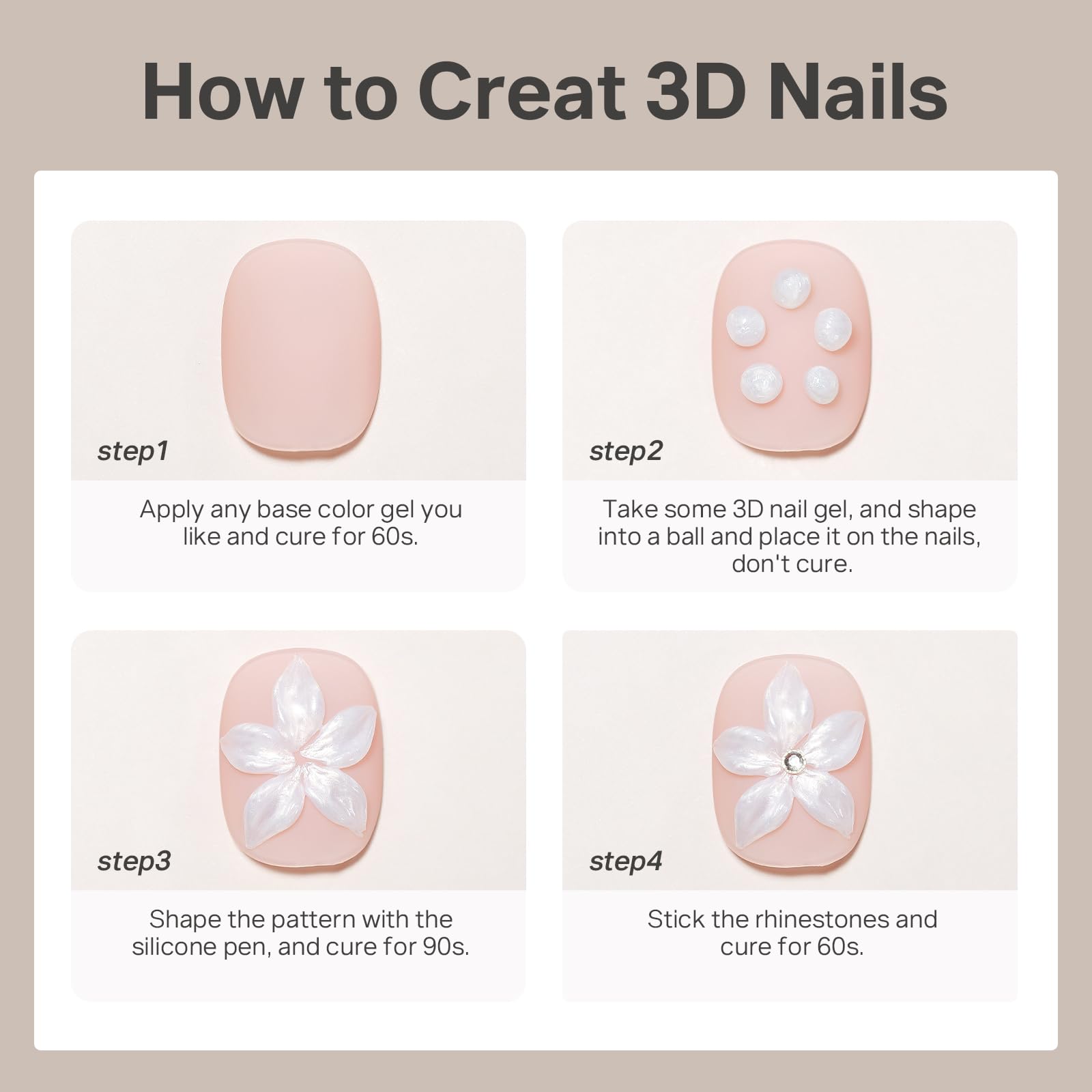MIZHSE gel 3D diseños destacados con acabado claro