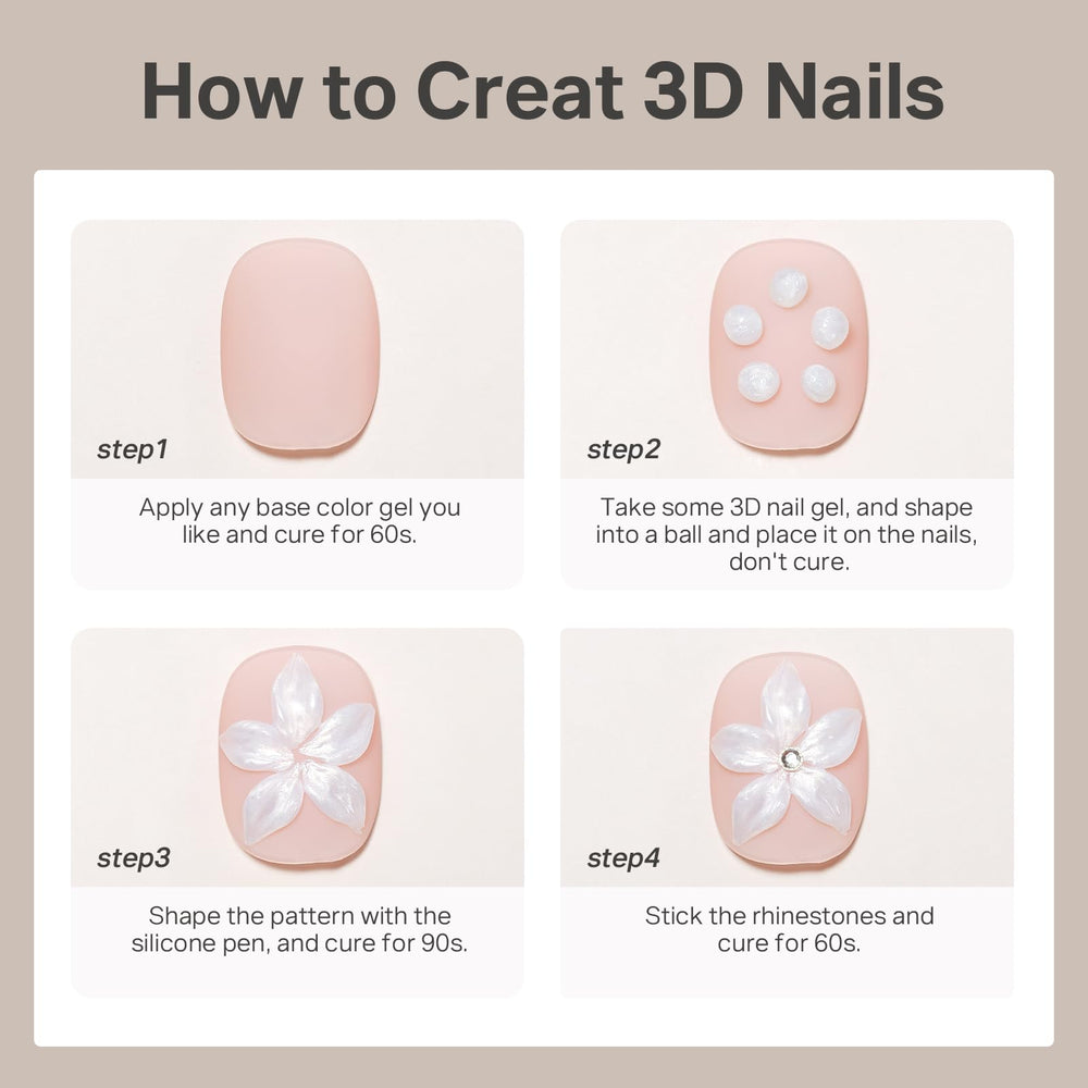 MIZHSE gel 3D diseños destacados con acabado claro
