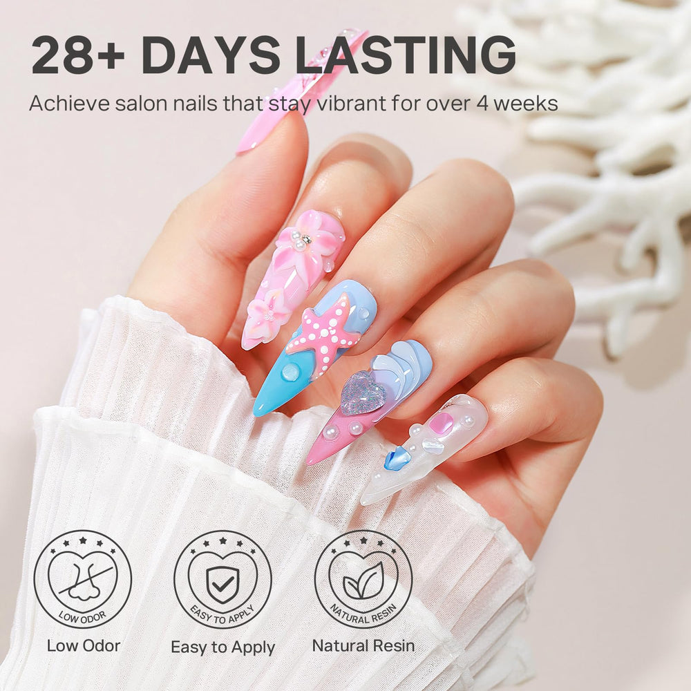 MIZHSE gel 3D diseños lazo para uñas de estilo 3D