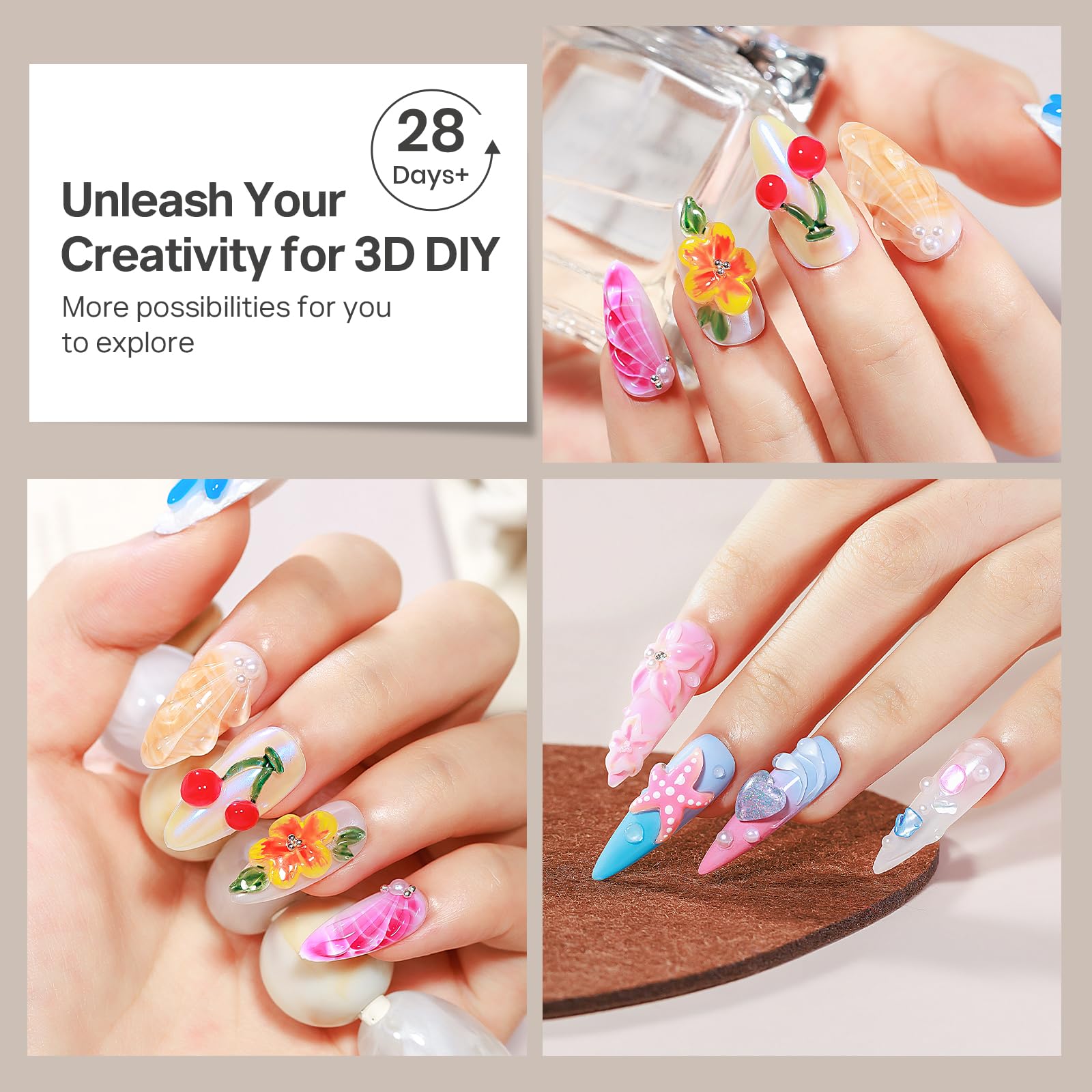MIZHSE gel 3D set práctico para proyectos de uñas