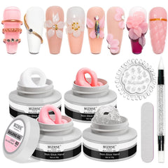 MIZHSE Gel Builder kit de 4 colores para extensiones en casa