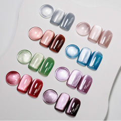 MIZHSE gel ojo de gato, 8 colores, acabado deslumbrante para uñas