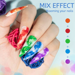 MIZHSE Mezcla de colores marmol para crear efectos únicos en uñas.