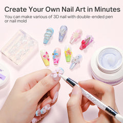 MIZHSE punta doble, lápiz de diseño para uñas para trazos precisos.