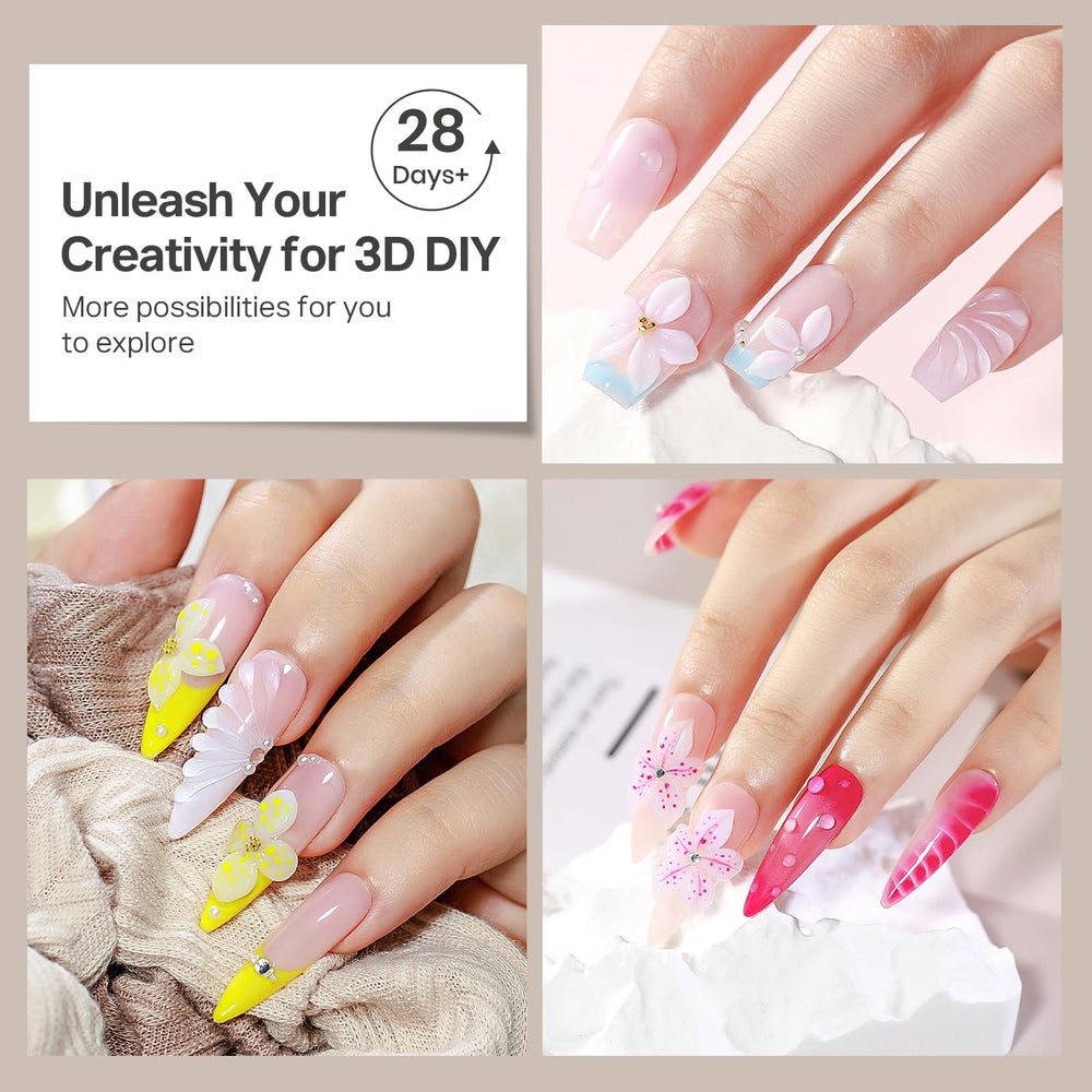 MIZHSE gel 3D: polvo cromo para acabados brillantes.