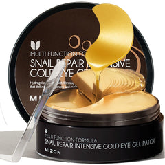 Parches oculares MIZON con 24K oro para hidratación intensiva.