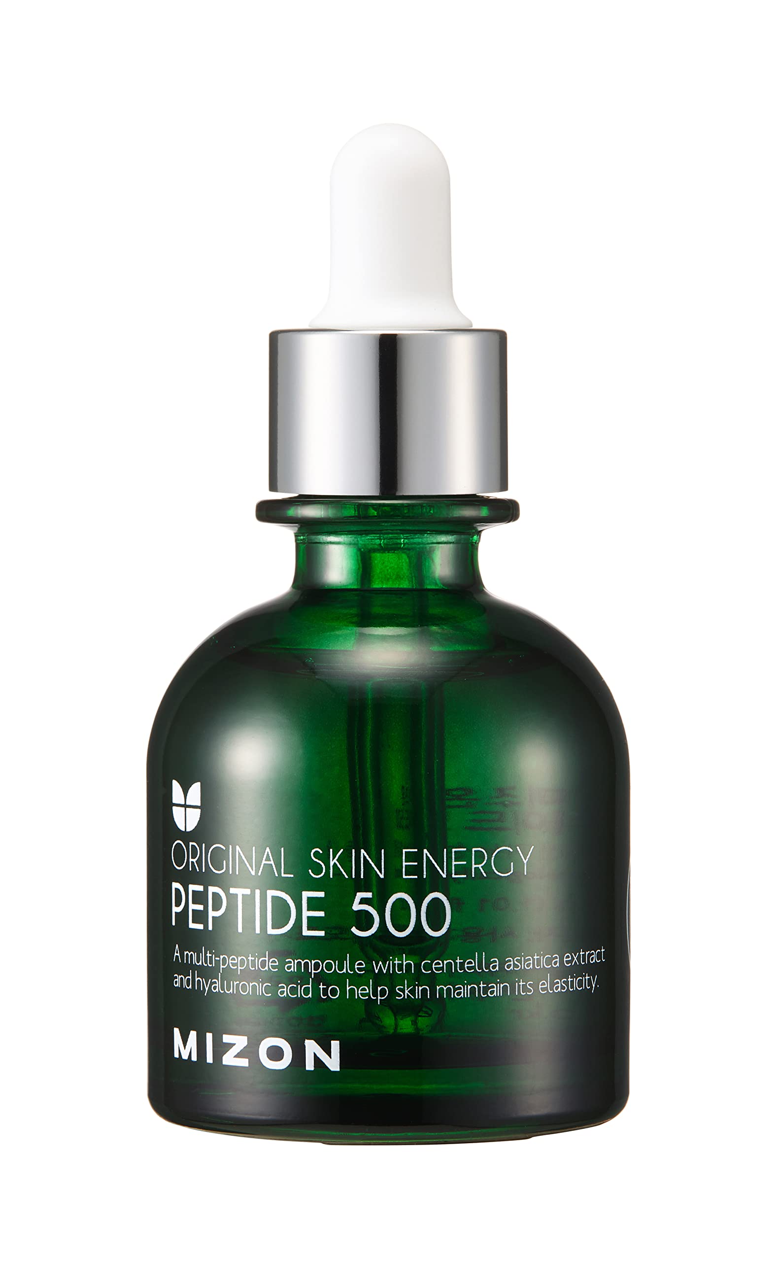 MIZON Peptide 500 Ampoule bottle close-up highlighting peptide-rich formula for firm, hydrated skin