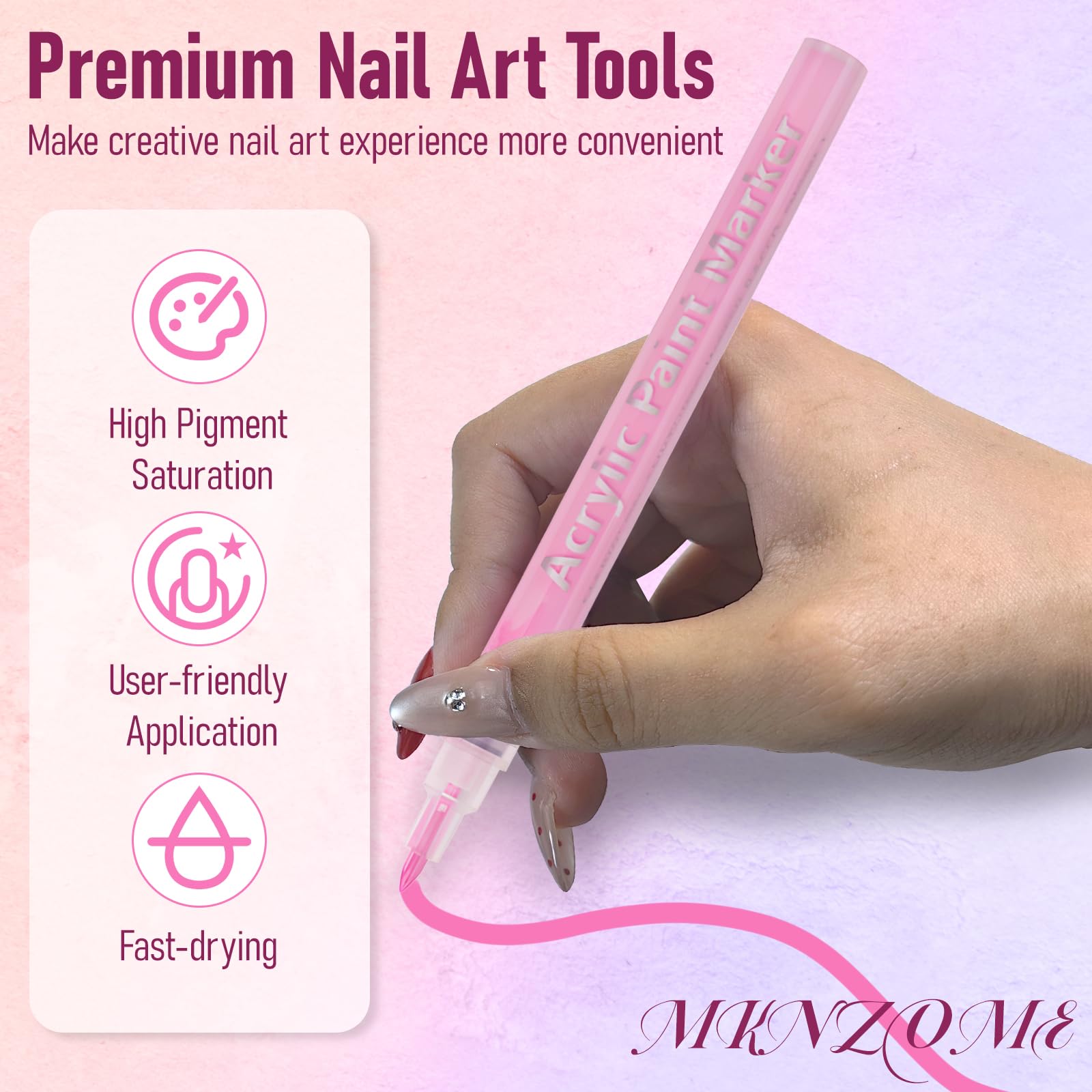 MKNZOME arte uñas 12 colores para resultados consistentes en DIY.