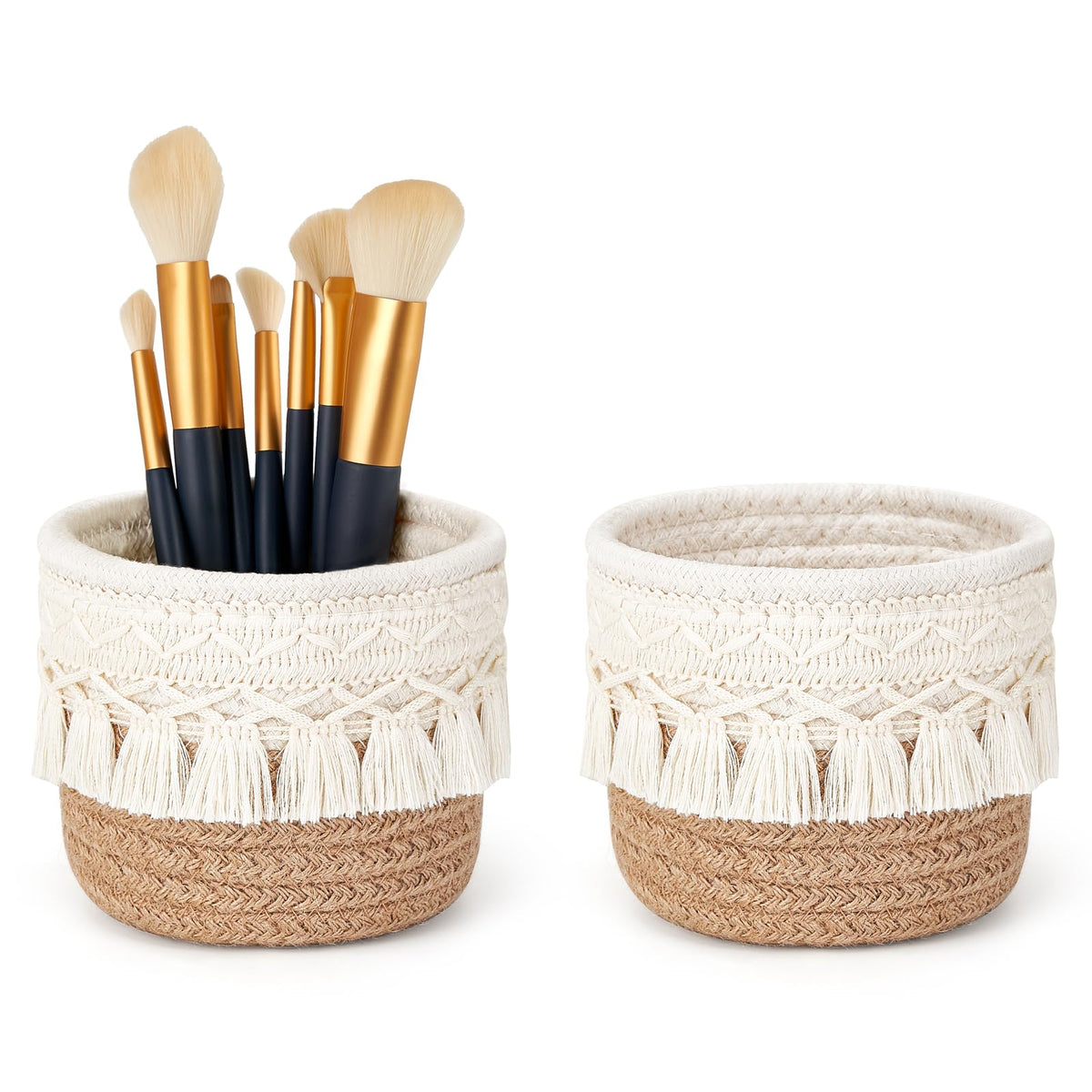 Mkono organizador de pinceles, macramé, ideal para ordenar brochas en el tocador