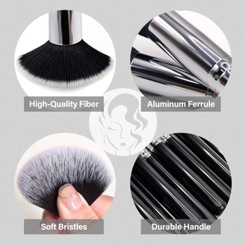 Brocha para delineado y cejas de Mlemle con precisión.