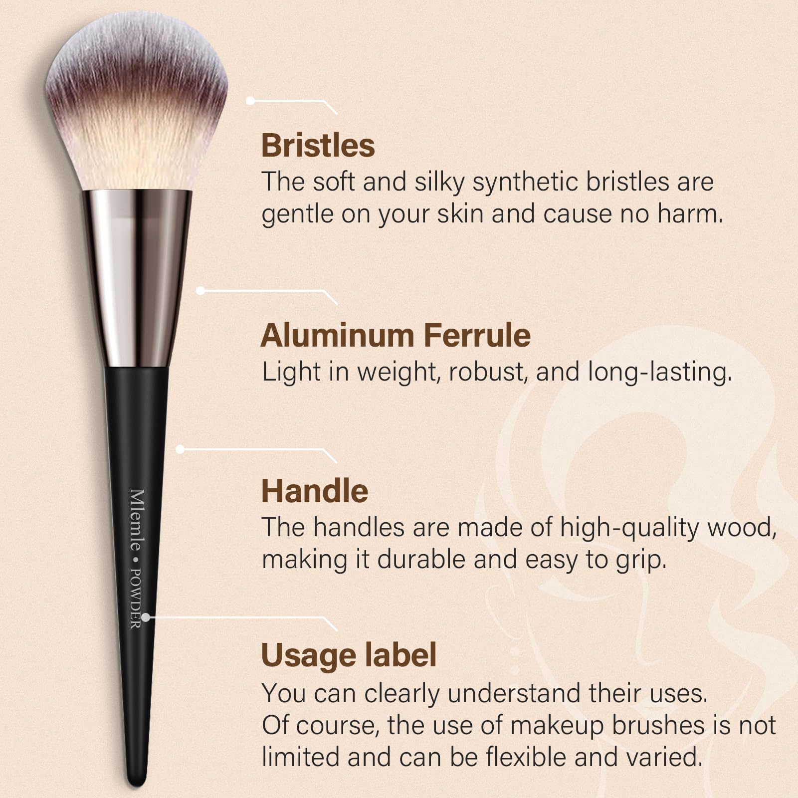 Brochas para ojos de Mlemle para sombras y delineado precisos