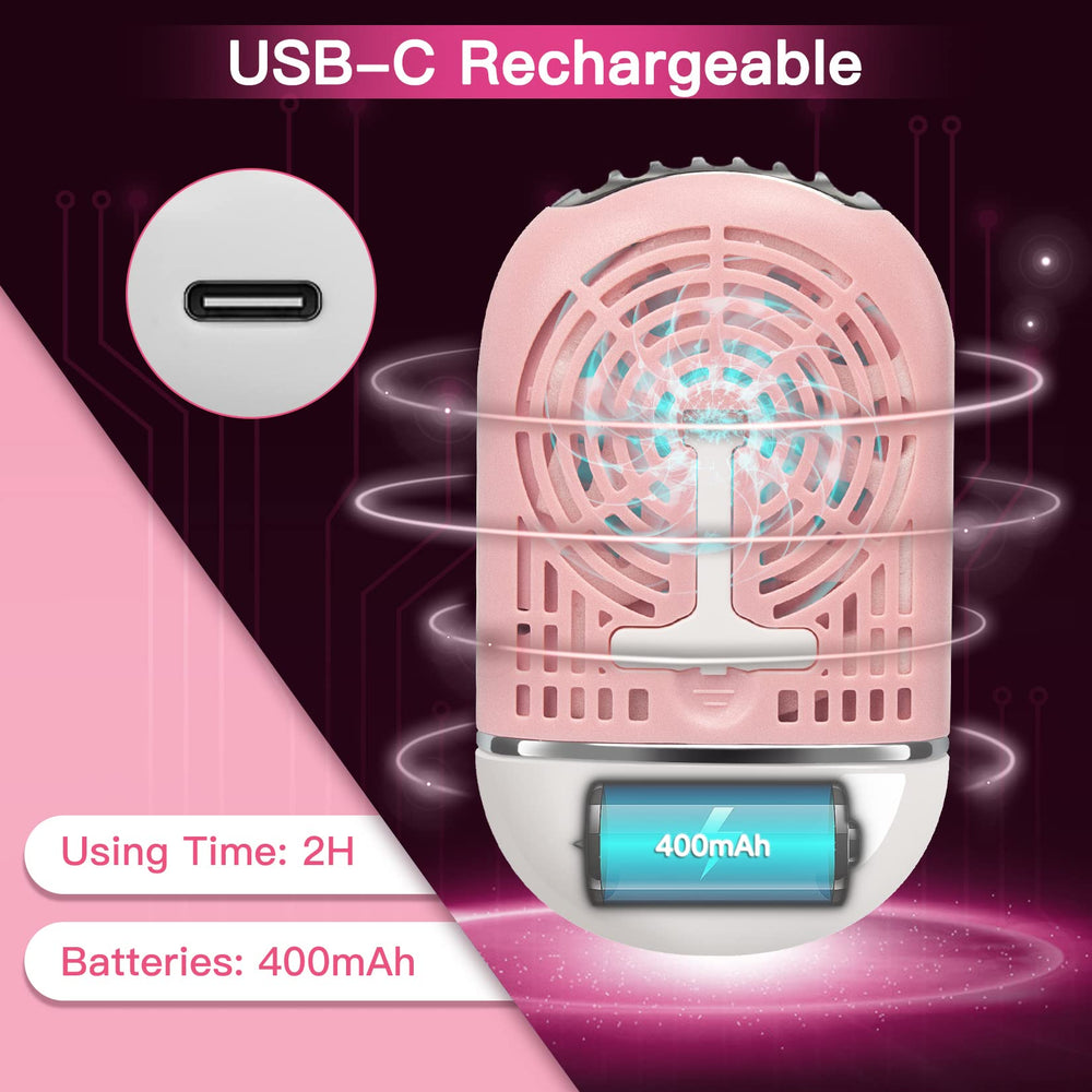 mlogiroa Lash Fan Mini con esponja integrada para aire frío suave.