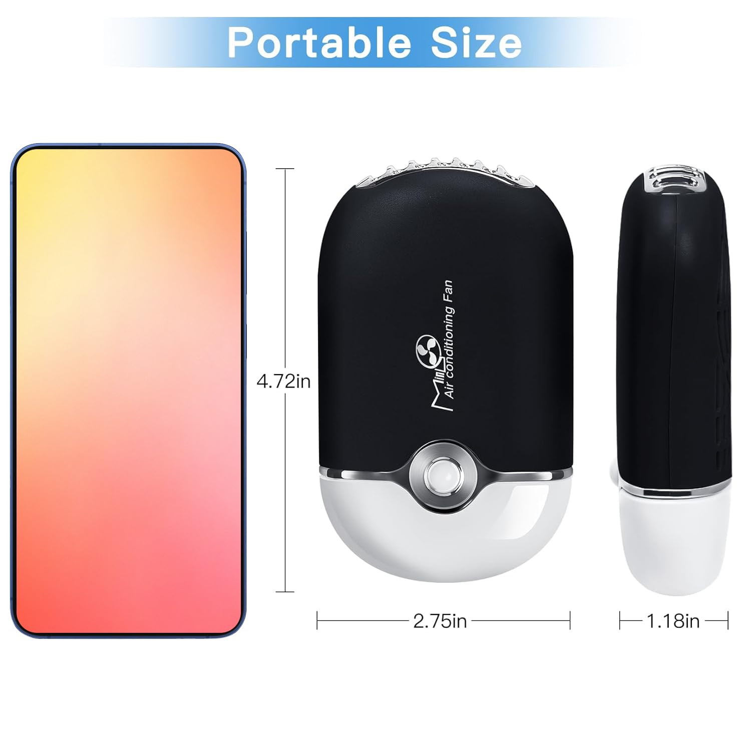 mlogiroa Ventilador batería 500mAh, ofrece varias horas de uso.