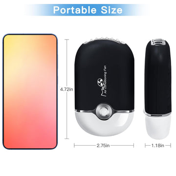 mlogiroa Ventilador batería 500mAh, ofrece varias horas de uso.