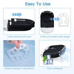 mlogiroa Ventilador para extensiones de pestañas con esponja integrada, enfriamiento suave.
