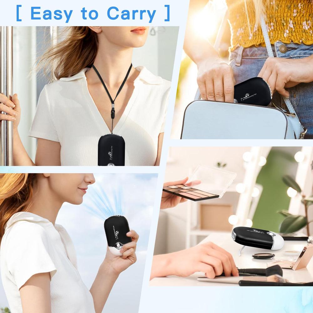 mlogiroa Ventilador recargable con puerto USB, funciona con computadora o adaptador.