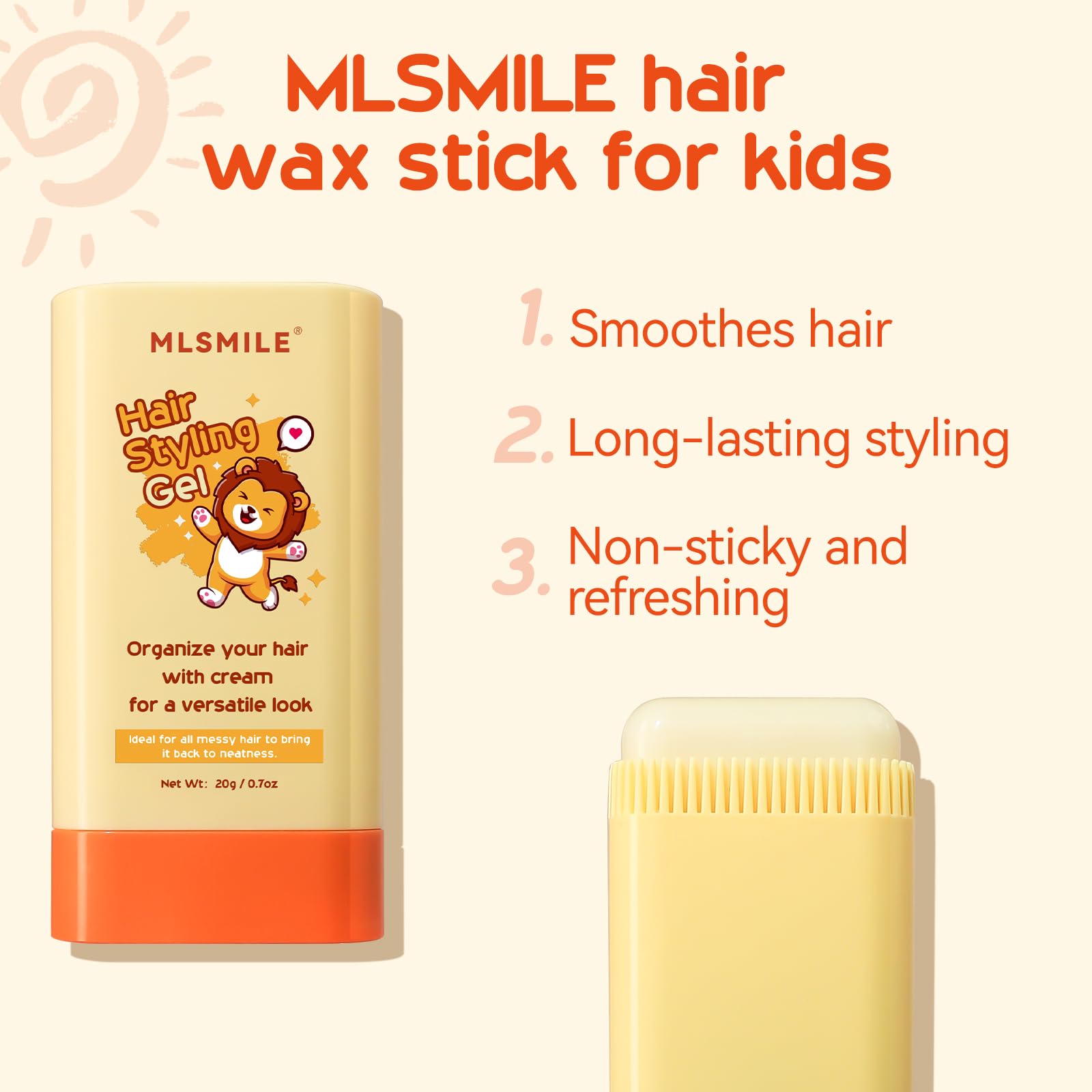 MLSMILE barra compacta para cabello infantil, ideal para viajes