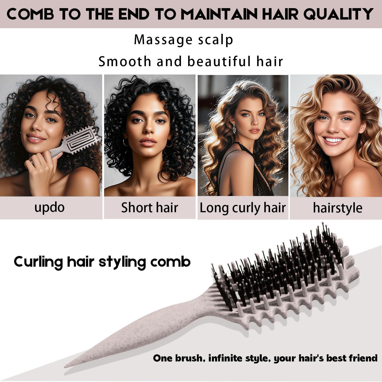 MMBVSZ cepillo para aplicar productos en rizos durante el peinado.