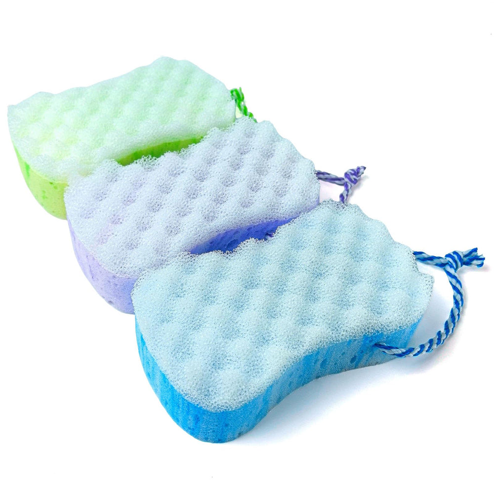 MMGGFQ esponjas de baño en tres colores para exfoliar y revitalizar la piel.