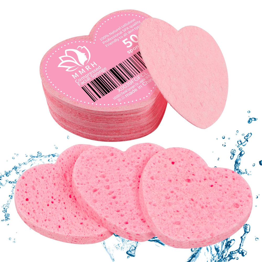 Esponjas MMRH de forma de corazón en caja para limpieza facial suave