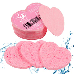 Esponjas MMRH de forma de corazón en caja para limpieza facial suave