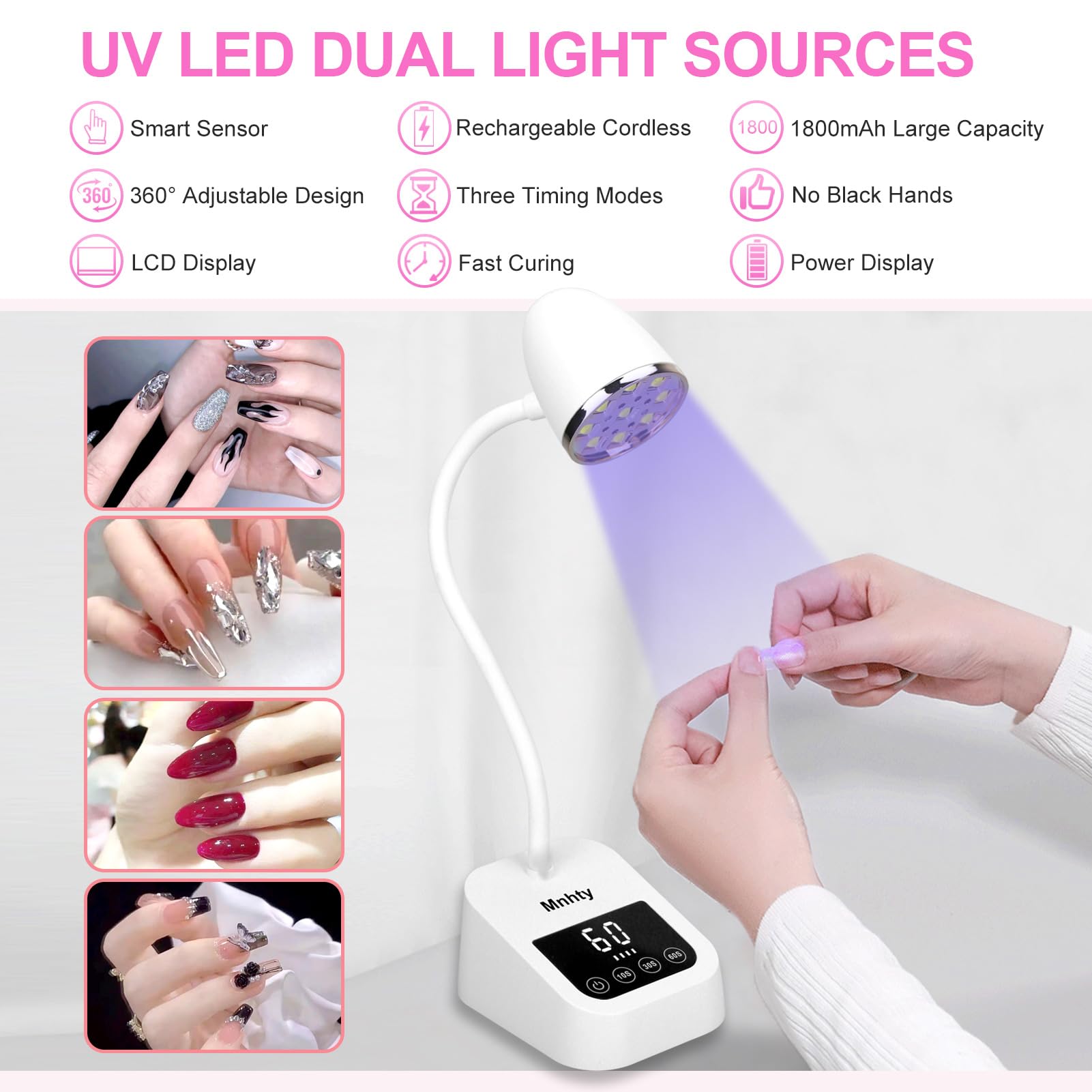 Mnhty lámpara UV 27W recargable para uso sin cables