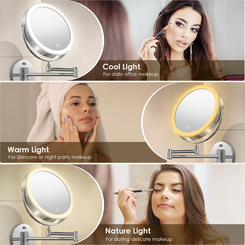 MNIENT lampe miroir LED 3 couleurs pour un maquillage adapté