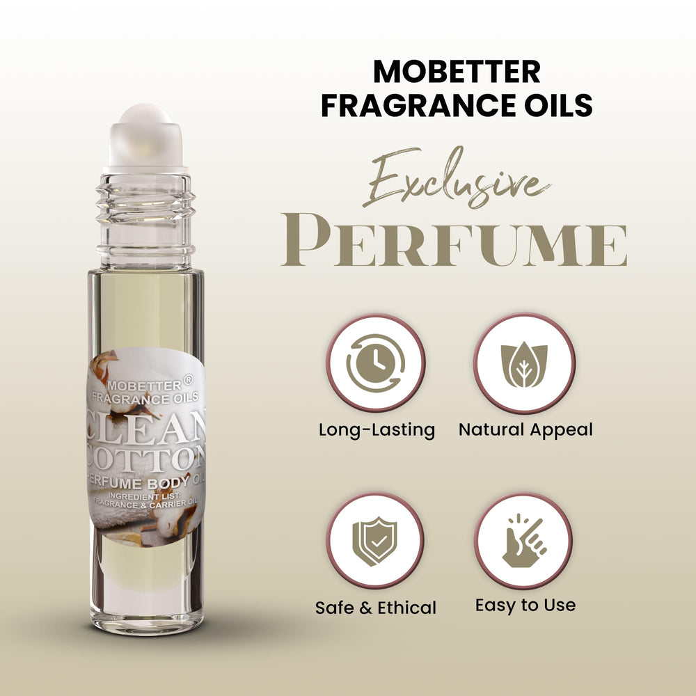 MOBETTER Aceite perfumado para cuerpo en aplicador rodante, práctico para viaje.