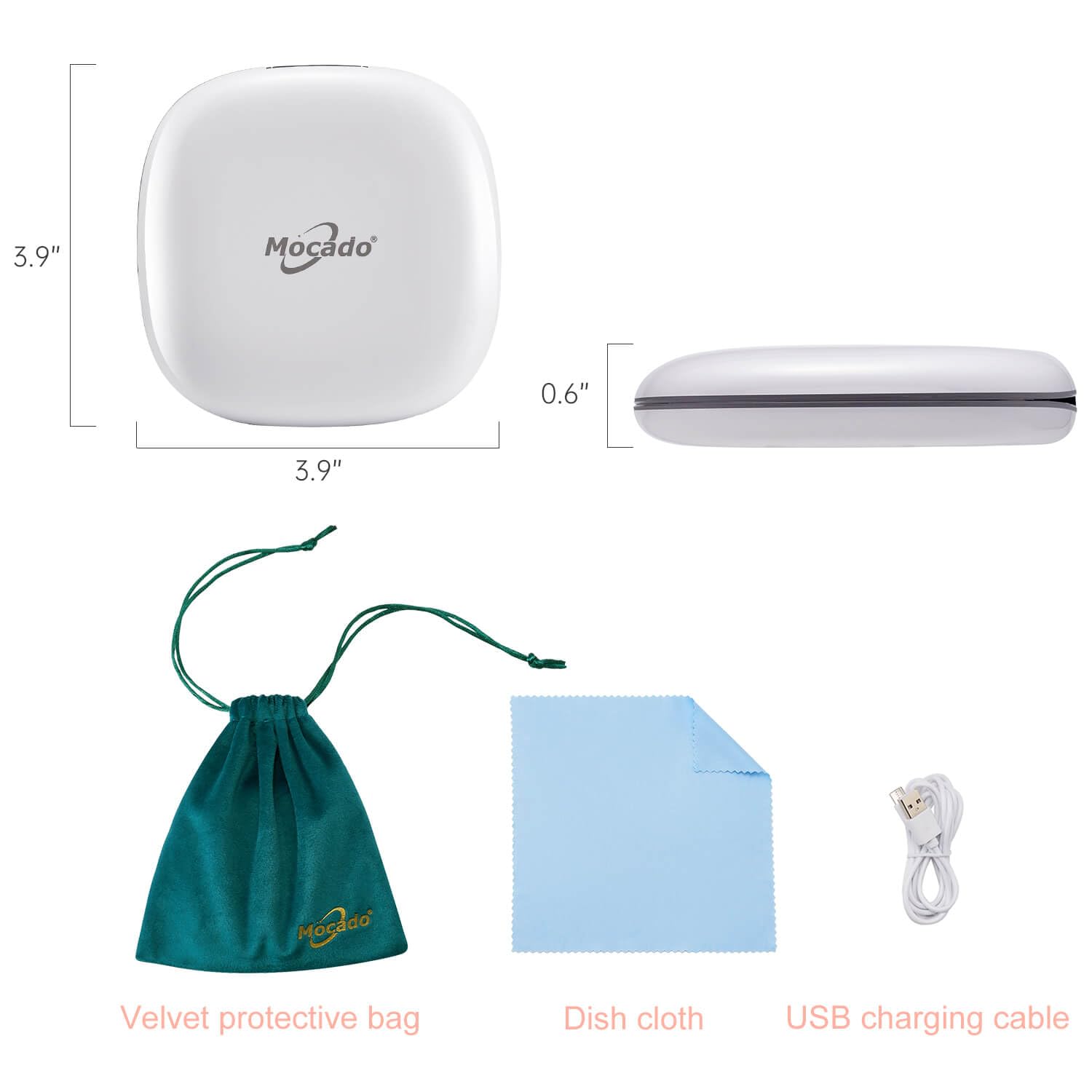 Mocado batería recargable con USB, carga rápida y uso prolongado.