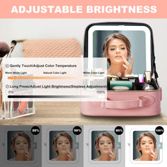 Espejo de maquillaje Mocado con lupa 10x y recargable para precisión.