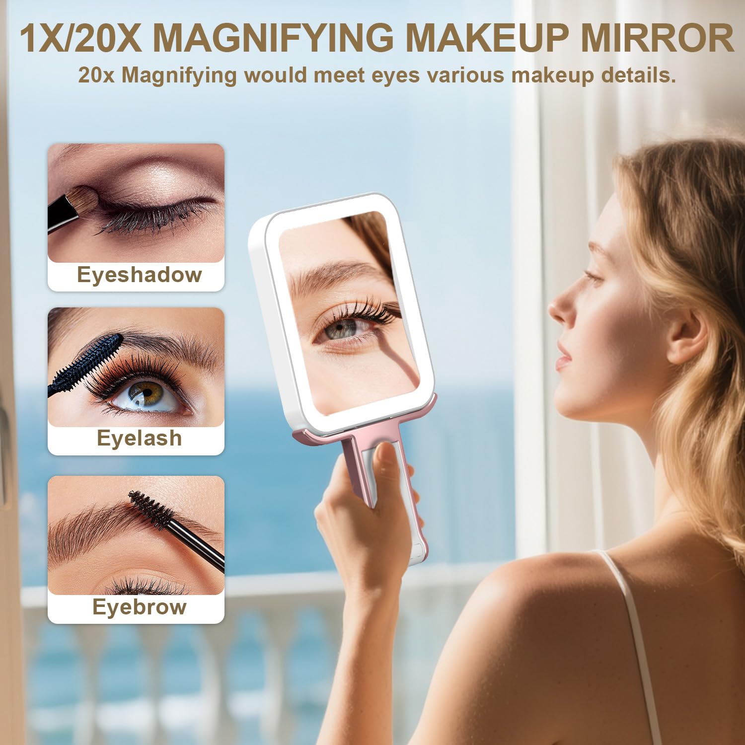 Iluminación de tres modos de Mocado para maquillaje preciso en cualquier lugar