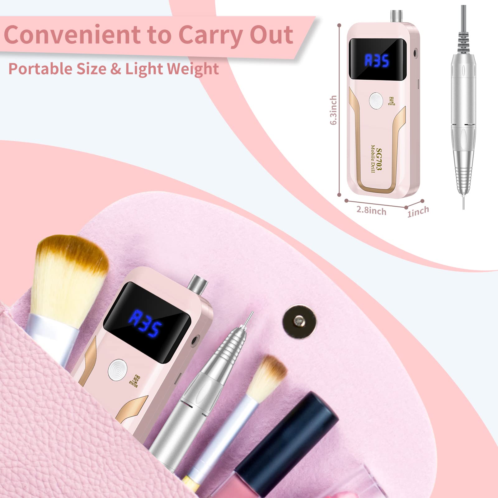 Control de velocidad con LCD de MOCOWIND para ajustar precisión en manicura.