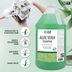 MODA Aloe Champú: ingredientes clave fortalecen y nutren el cabello.
