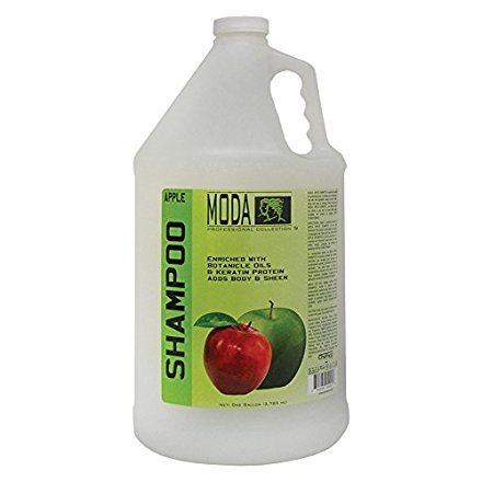 MODA champú hidratante de manzana para cabello suave, limpio y nutrido.