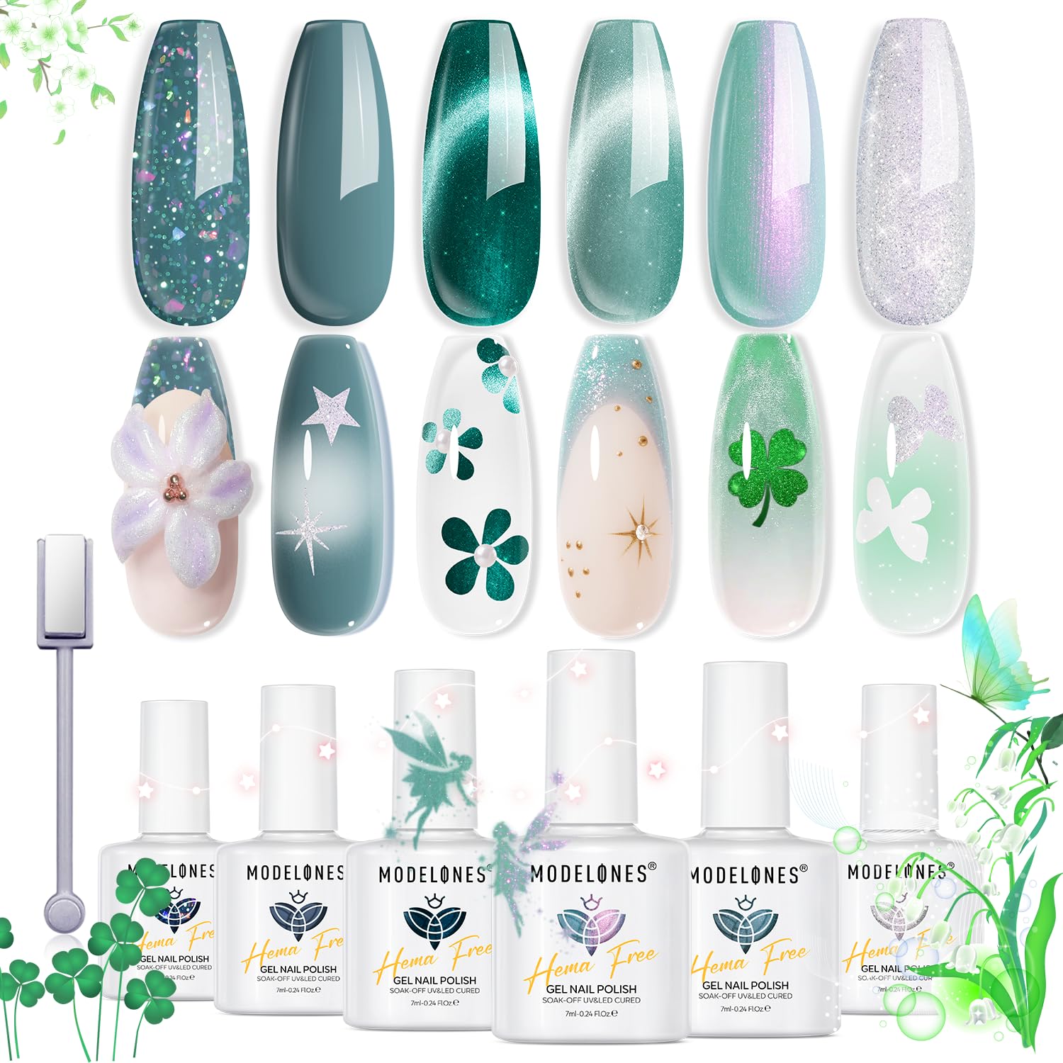 Modelones 6-color gel polish set for versatile at home manicures