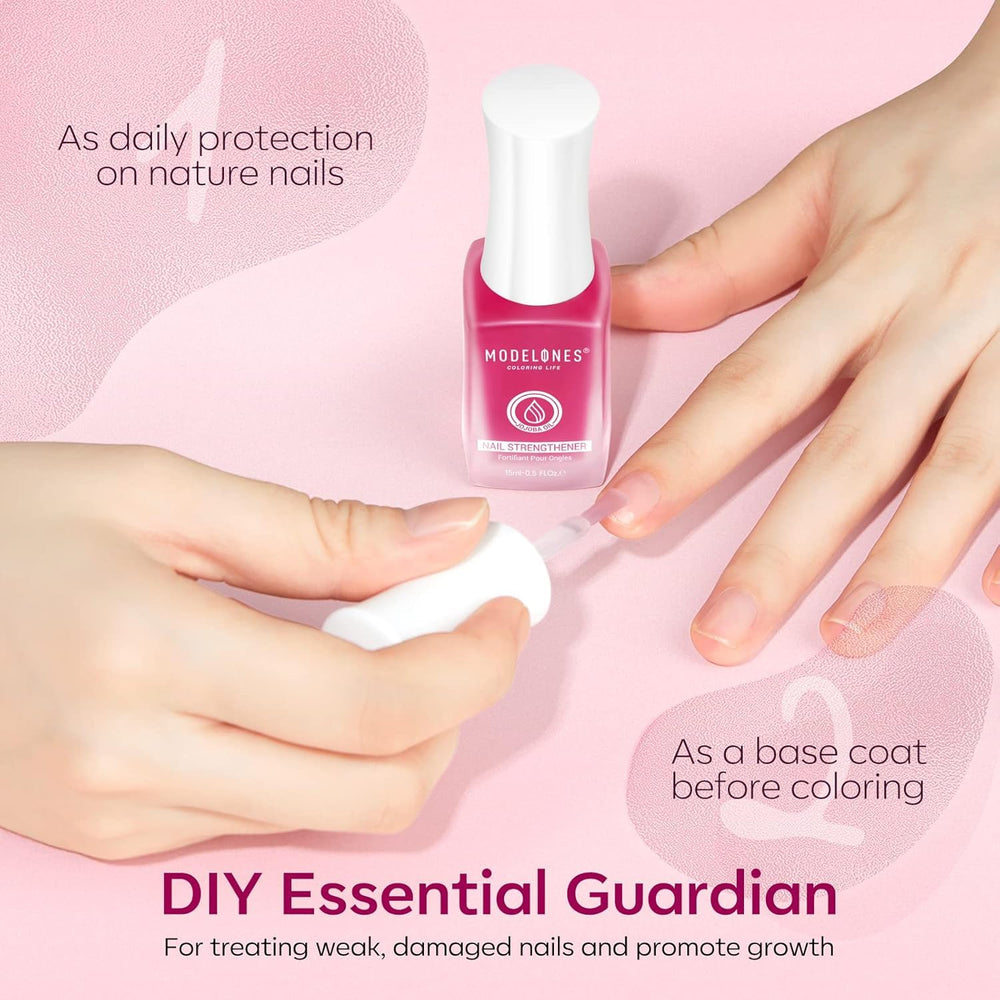 Modelones acabado brillante, brillo intenso para uñas saludables.