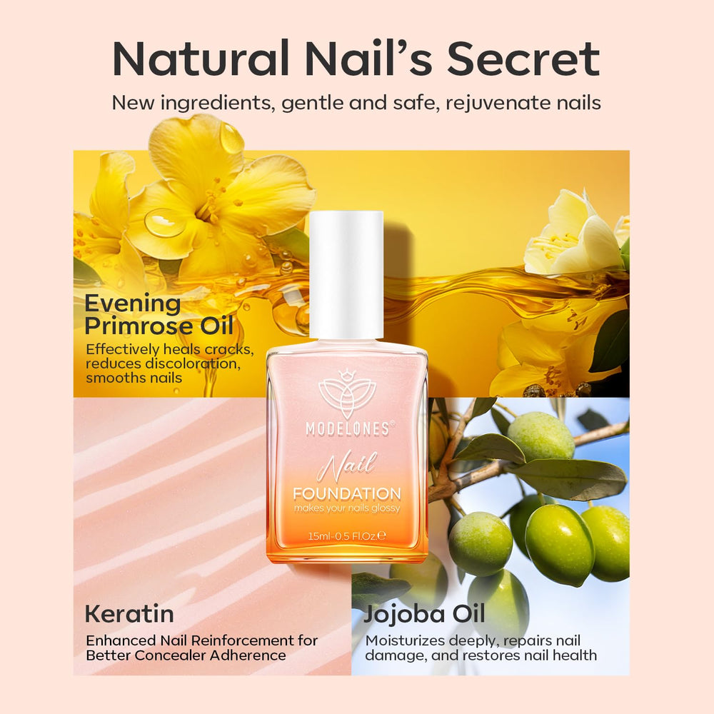 Acabado brillante y suave que realza las uñas.