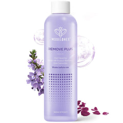 Modelones acetona en botella con lavanda para eliminación suave de esmalte.