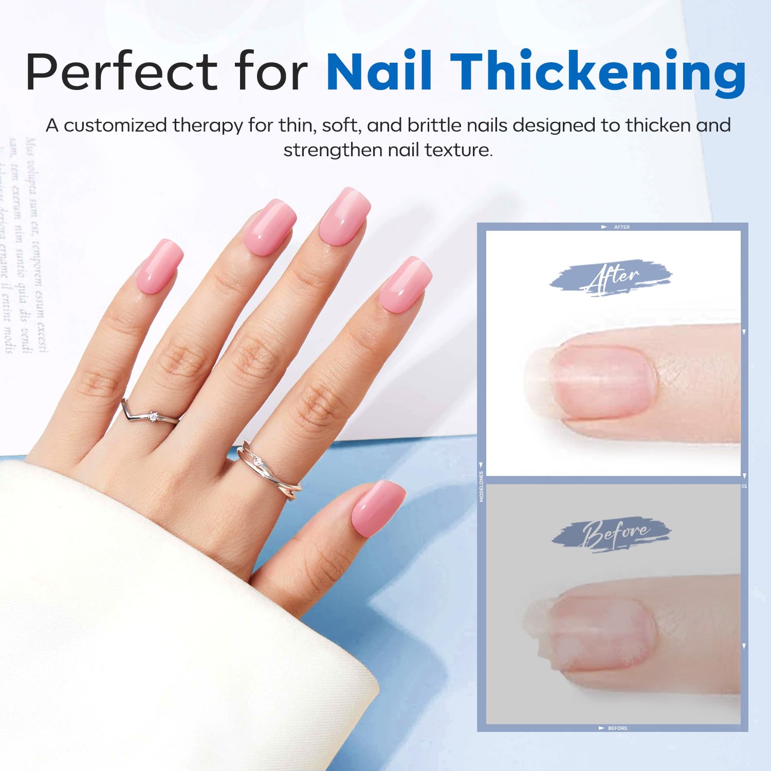 Modelones adherencia duradera evita levantamientos de gel en uñas.