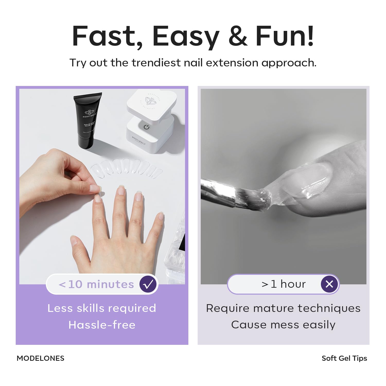 Aplicación multiuso de Modelones para gel, acrílico y polvo de inmersión.